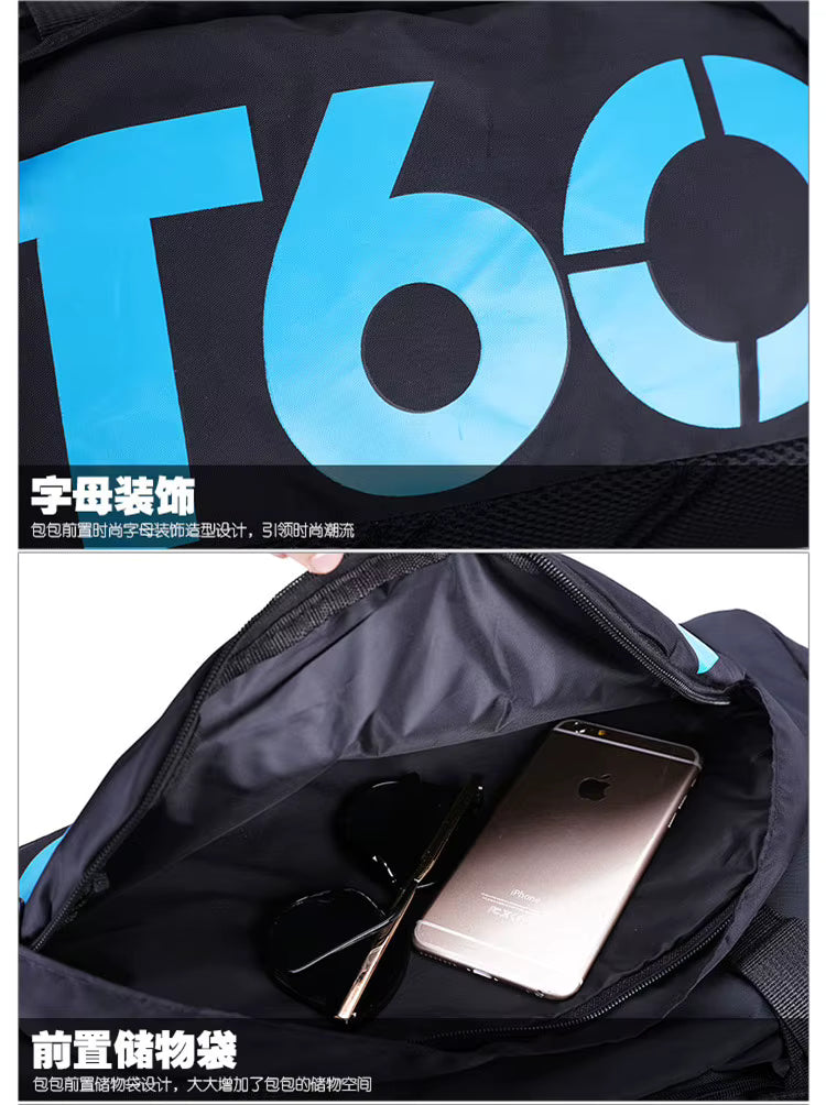 T60 sac de sport de gymnastique imperméables pour homme et femme molle Fitness sac à dos d'entraînement multifonctionnel voyage/bagages, sac à main à bandoulière