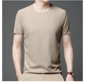 T-shirt à manches courtes et col rond gaufré pour hommes