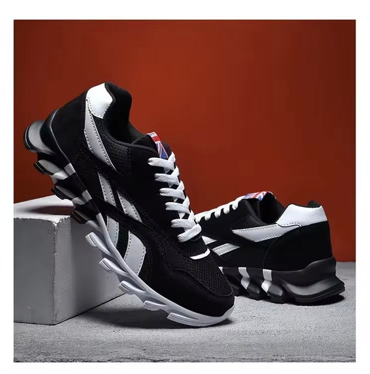 Chaussures de sport respirantes pour hommes, résistantes à l'usure, avec amorti et semelle épaisse, idéales pour la course en extérieur