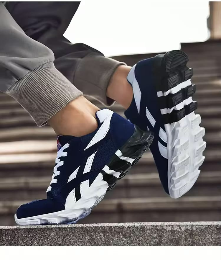 Chaussures de sport respirantes pour hommes, résistantes à l'usure, avec amorti et semelle épaisse, idéales pour la course en extérieur