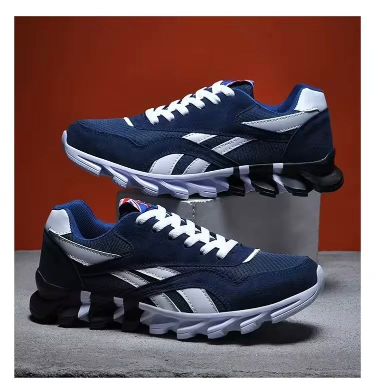Chaussures de sport respirantes pour hommes, résistantes à l'usure, avec amorti et semelle épaisse, idéales pour la course en extérieur