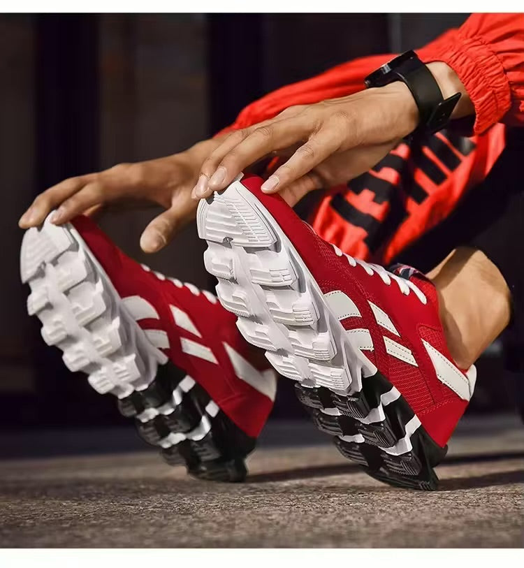 Chaussures de sport respirantes pour hommes, résistantes à l'usure, avec amorti et semelle épaisse, idéales pour la course en extérieur