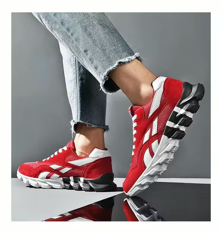 Chaussures de sport respirantes pour hommes, résistantes à l'usure, avec amorti et semelle épaisse, idéales pour la course en extérieur
