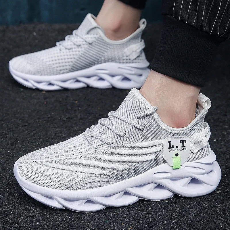 YRZL hommes et femmes sport course Jogging chaussures espadrilles décontractées en plein air respirant maille léger absorption des chocs