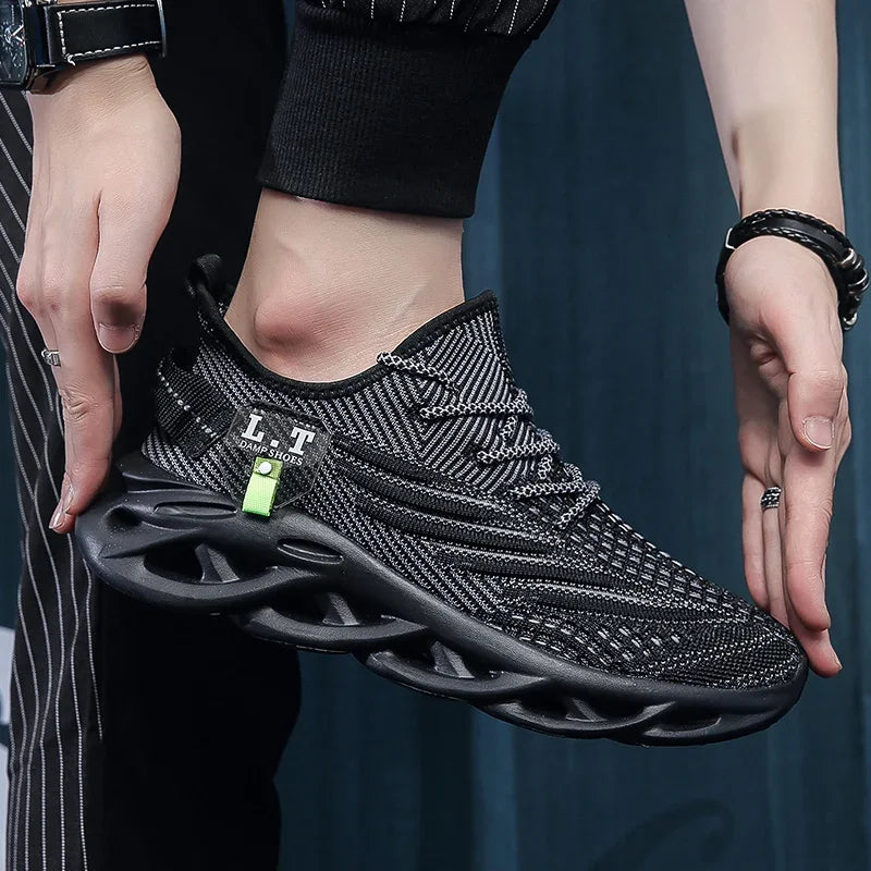 YRZL hommes et femmes sport course Jogging chaussures espadrilles décontractées en plein air respirant maille léger absorption des chocs