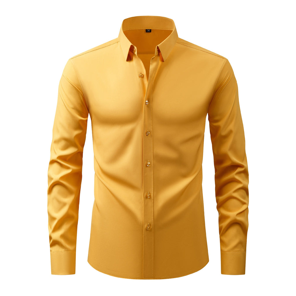 Chemises pour hommes grandes tailles, légères et extensibles, chemises à manches longues infroissables, cardigans/chemises à manches longues pour hommes