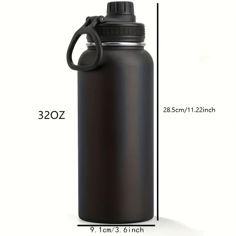 Bouteille d'eau en acier inoxydable, 1000ml/32oz, étanche, Double paroi, tasse thermique sous vide, parfaite pour l'extérieur