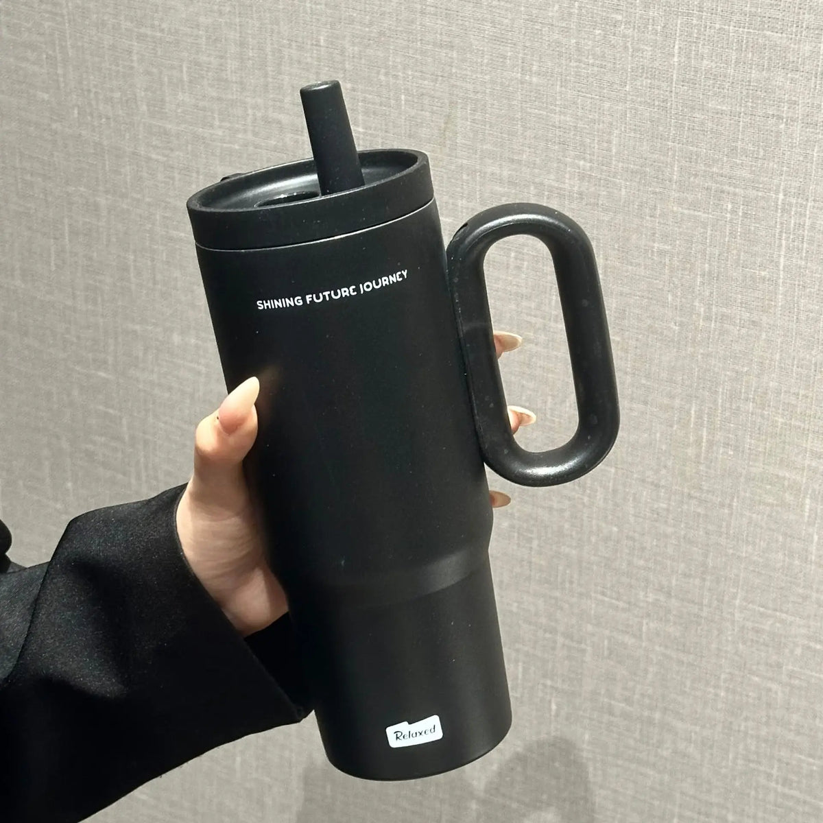 Tasse Thermos en acier inoxydable de 720ML, avec paille et poignée, boisson au café glacé, tasse isolée sous vide, bouteille d'eau extérieure pour voyage en voiture