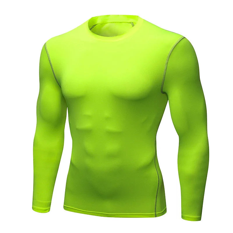Sous-vêtement thermique à manches longues pour hommes, mince, ajusté, séchage rapide, élastique,  vêtements de sport, fitness