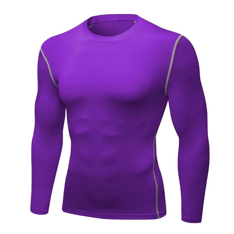 Sous-vêtement thermique à manches longues pour hommes, mince, ajusté, séchage rapide, élastique,  vêtements de sport, fitness