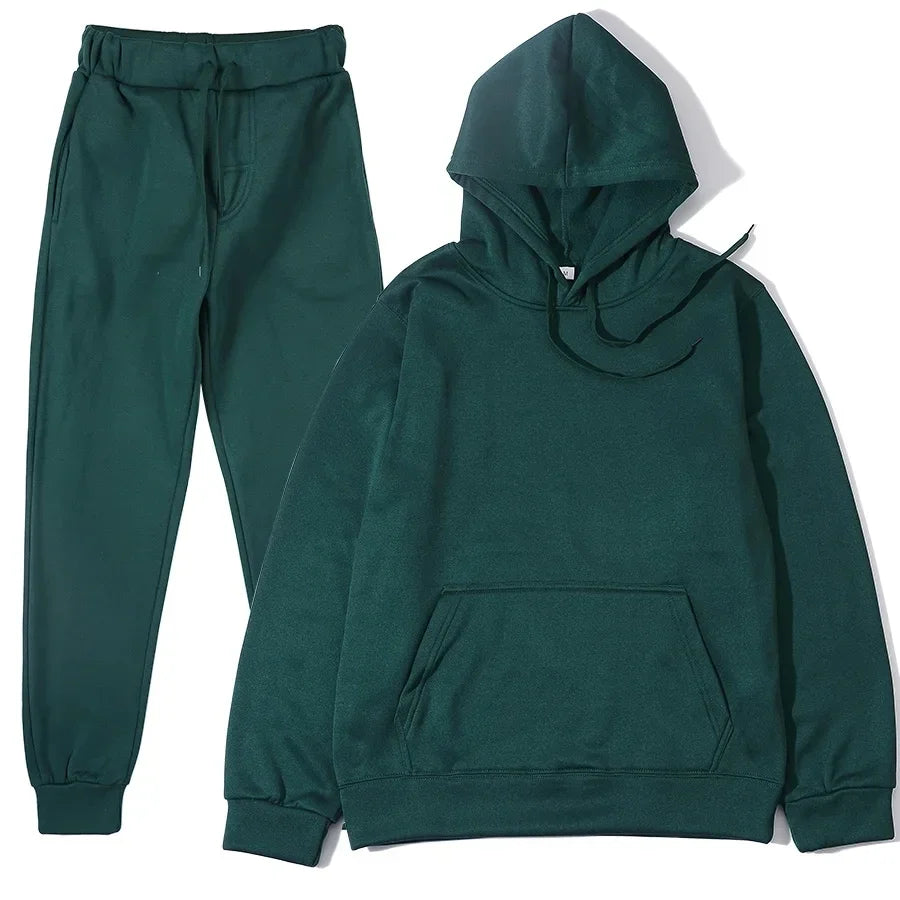 Combinaisons de sport pour hommes, survêtement à la mode, sweat à capuche + pantalon, ensemble deux pièces, sweat-shirt décontracté, pantalon de survêtement, vêtements pour hommes