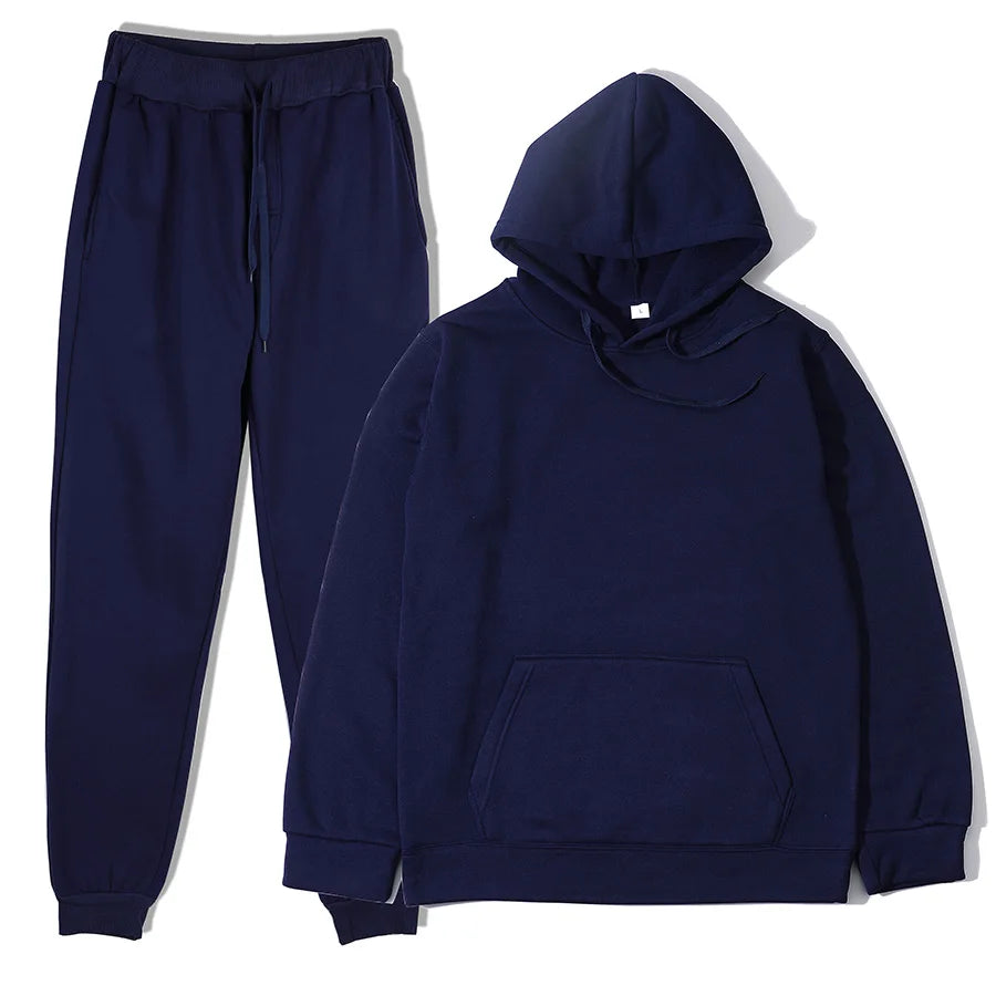 Combinaisons de sport pour hommes, survêtement à la mode, sweat à capuche + pantalon, ensemble deux pièces, sweat-shirt décontracté, pantalon de survêtement, vêtements pour hommes