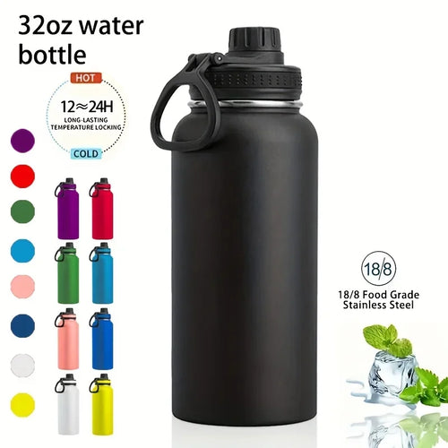 Bouteille d'eau en acier inoxydable, 1000ml/32oz, étanche, Double paroi, tasse thermique sous vide, parfaite pour l'extérieur