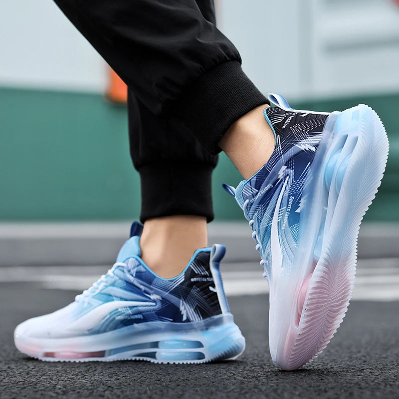 Chaussures de Sport à la mode pour hommes avec coussin d'air, confortables et antidérapantes, respirantes et absorbant les chocs, adaptées aux activités de plein air