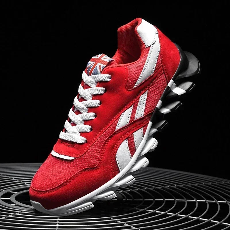 Chaussures de sport respirantes pour hommes, résistantes à l'usure, avec amorti et semelle épaisse, idéales pour la course en extérieur