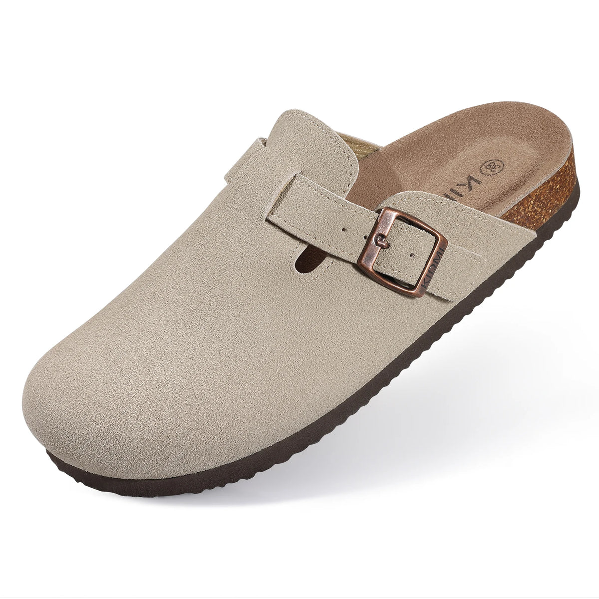Comwarm – Mules en daim, sandales à semelle intérieure en liège avec Support d'arc