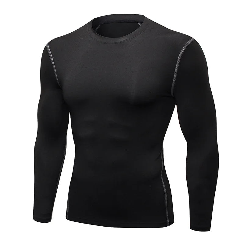 Sous-vêtement thermique à manches longues pour hommes, mince, ajusté, séchage rapide, élastique,  vêtements de sport, fitness