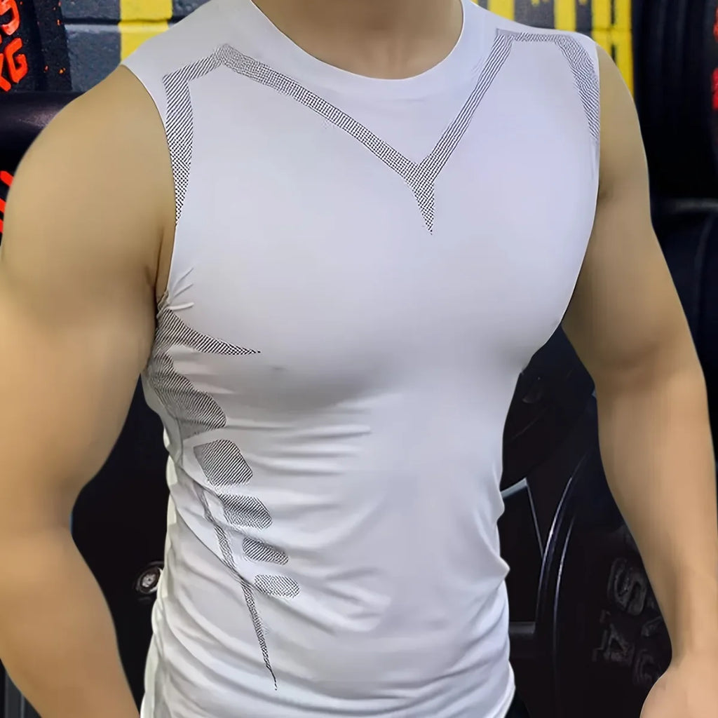 Débardeur de Compression pour hommes, chemise de gymnastique sans manches, vêtements de sport à séchage rapide, Fitness, musculation, haut d'entraînement musculaire