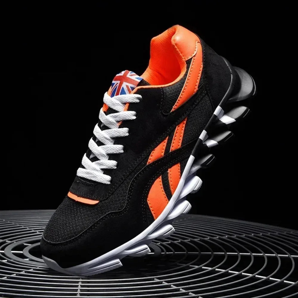 Chaussures de sport respirantes pour hommes, résistantes à l'usure, avec amorti et semelle épaisse, idéales pour la course en extérieur