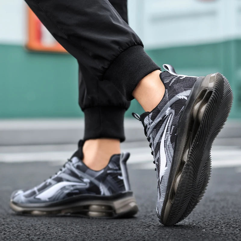 Chaussures de Sport à la mode pour hommes avec coussin d'air, confortables et antidérapantes, respirantes et absorbant les chocs, adaptées aux activités de plein air