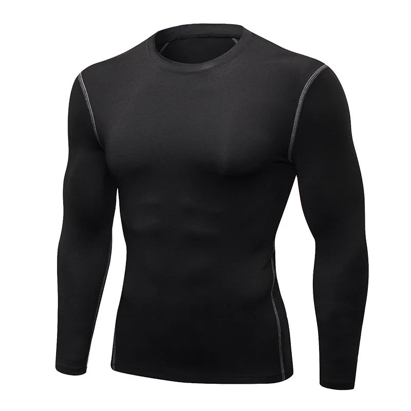 Sous-vêtement thermique à manches longues pour hommes, mince, ajusté, séchage rapide, élastique,  vêtements de sport, fitness