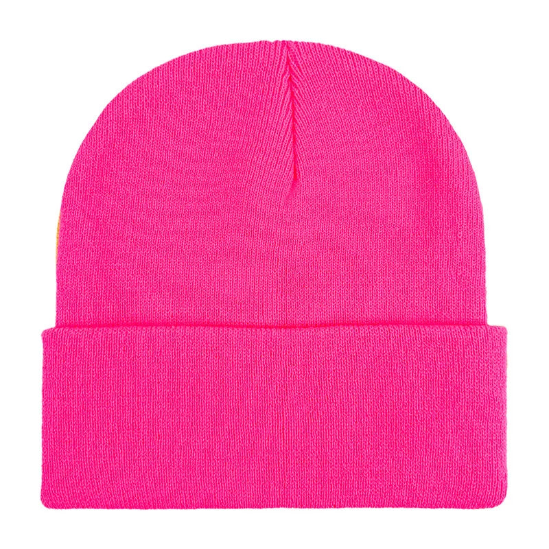 Chapeau froid uni tricoté de couleur unie, bord roulé, personnalisable, polyvalent, décontracté, polyvalent, chaud, pour hommes et femmes