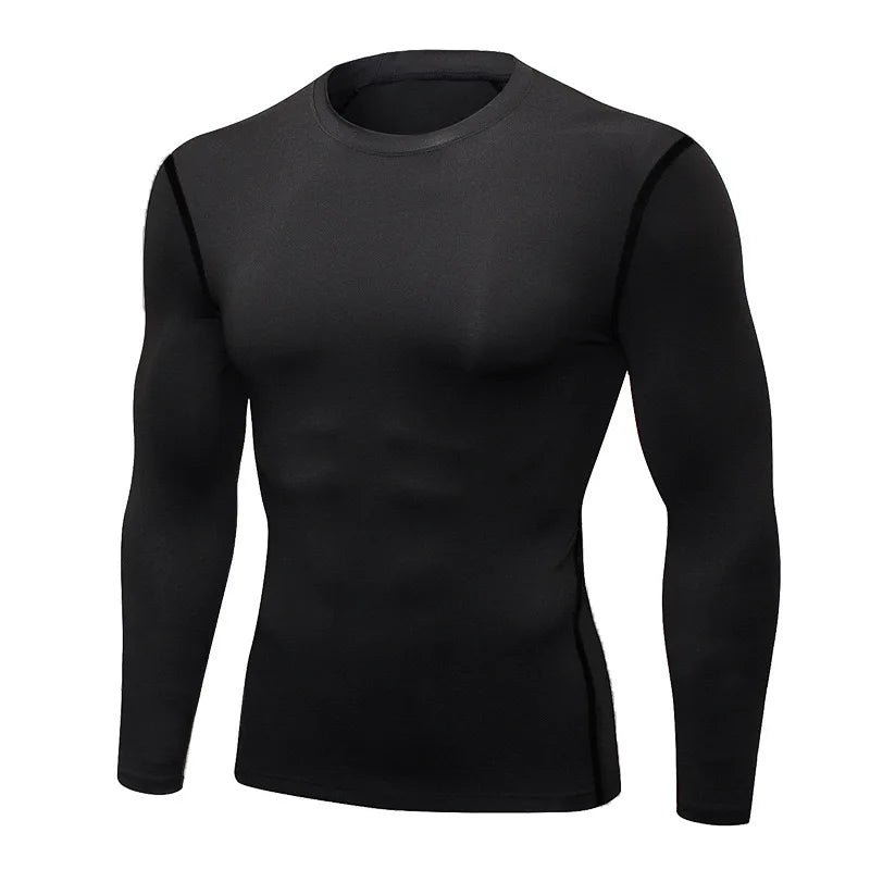 Sous-vêtement thermique à manches longues pour hommes, mince, ajusté, séchage rapide, élastique,  vêtements de sport, fitness