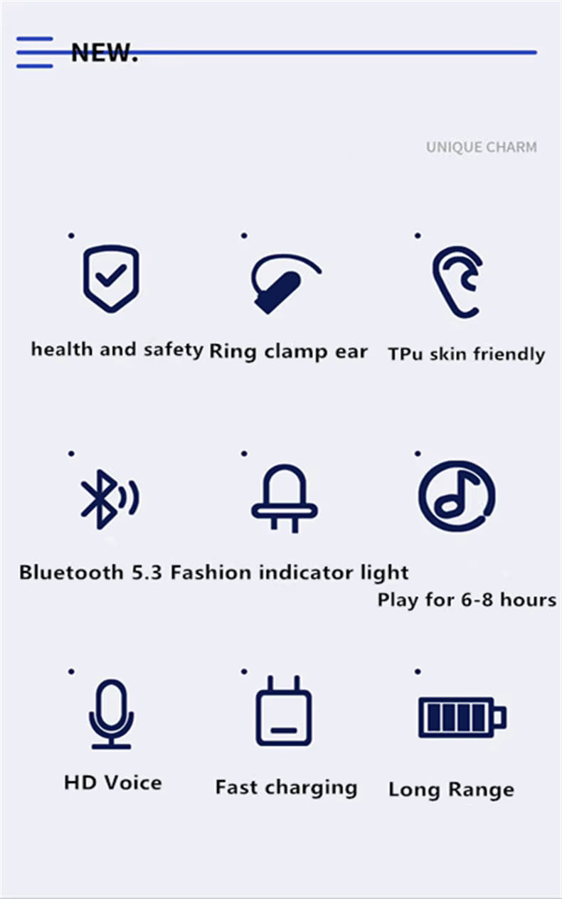 Écouteurs sans fil Bluetooth à conduction osseuse de haute qualité TWS, avec micro, pour le sport et réduction du bruit