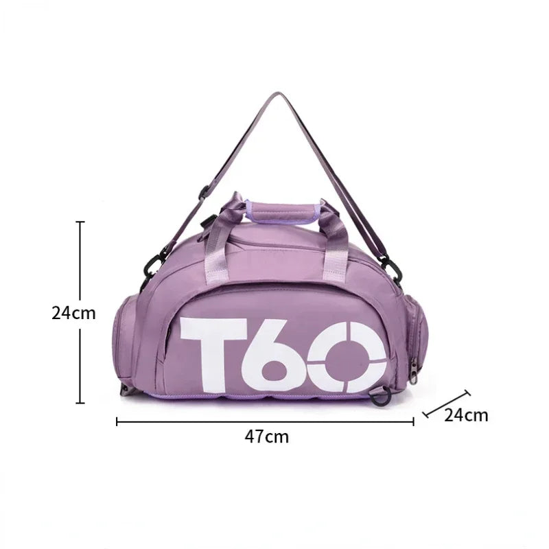 T60 sac de sport de gymnastique imperméables pour homme et femme molle Fitness sac à dos d'entraînement multifonctionnel voyage/bagages, sac à main à bandoulière