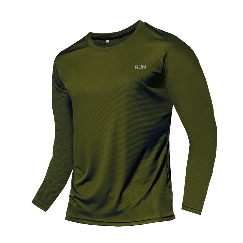 T-Shirt respirant à séchage rapide, hauts de sport, vêtements d'entraînement, T-Shirt à manches longues pour hommes, accessoires de course, de gymnastique, de Fitness