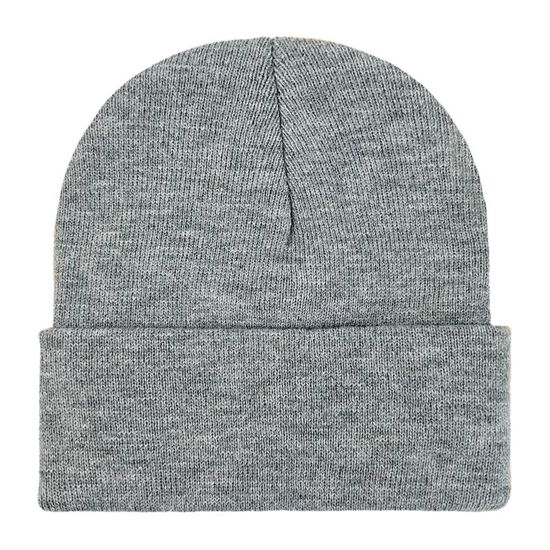 Chapeau froid uni tricoté de couleur unie, bord roulé, personnalisable, polyvalent, décontracté, polyvalent, chaud, pour hommes et femmes