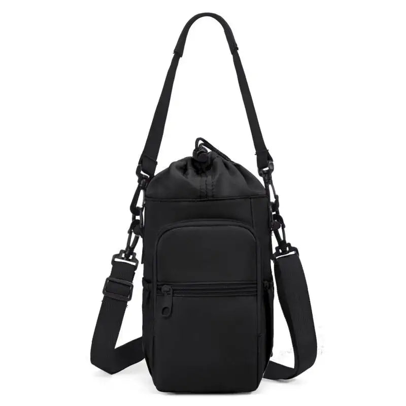 Sac de bouteille d'eau Portable avec sangle réglable, tasses thermiques, housse de protection isolée, poche pour téléphone, sac de voyage pour Sports de plein air