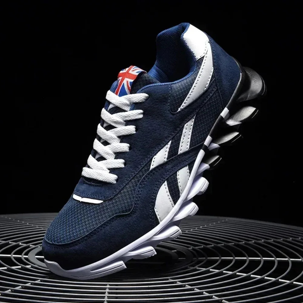Chaussures de sport respirantes pour hommes, résistantes à l'usure, avec amorti et semelle épaisse, idéales pour la course en extérieur