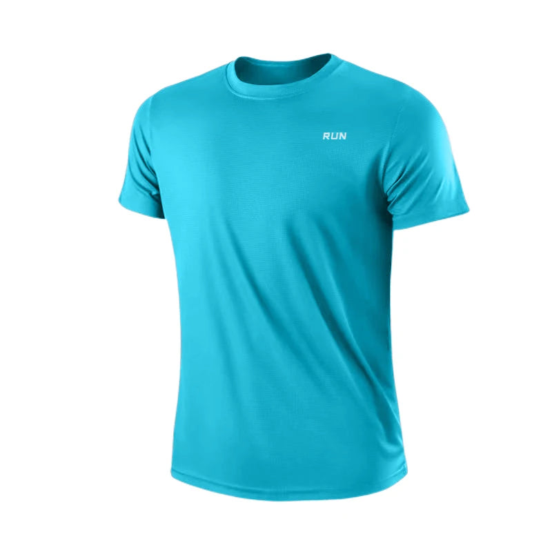 T-shirt à manches courtes pour homme, séchage rapide, évacuation de l'humidité, col rond, exercice d'entraînement, chemise de sport, gym