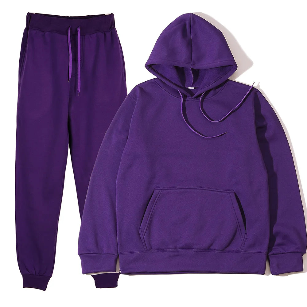 Combinaisons de sport pour hommes, survêtement à la mode, sweat à capuche + pantalon, ensemble deux pièces, sweat-shirt décontracté, pantalon de survêtement, vêtements pour hommes