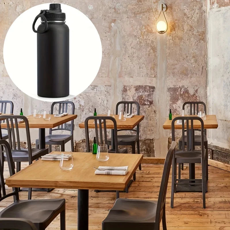 Bouteille d'eau en acier inoxydable, 1000ml/32oz, étanche, Double paroi, tasse thermique sous vide, parfaite pour l'extérieur