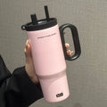 Tasse Thermos en acier inoxydable de 720ML, avec paille et poignée, boisson au café glacé, tasse isolée sous vide, bouteille d'eau extérieure pour voyage en voiture