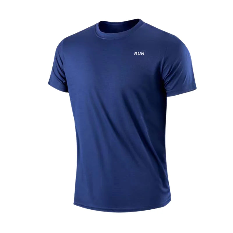 T-shirt à manches courtes pour homme, séchage rapide, évacuation de l'humidité, col rond, exercice d'entraînement, chemise de sport, gym