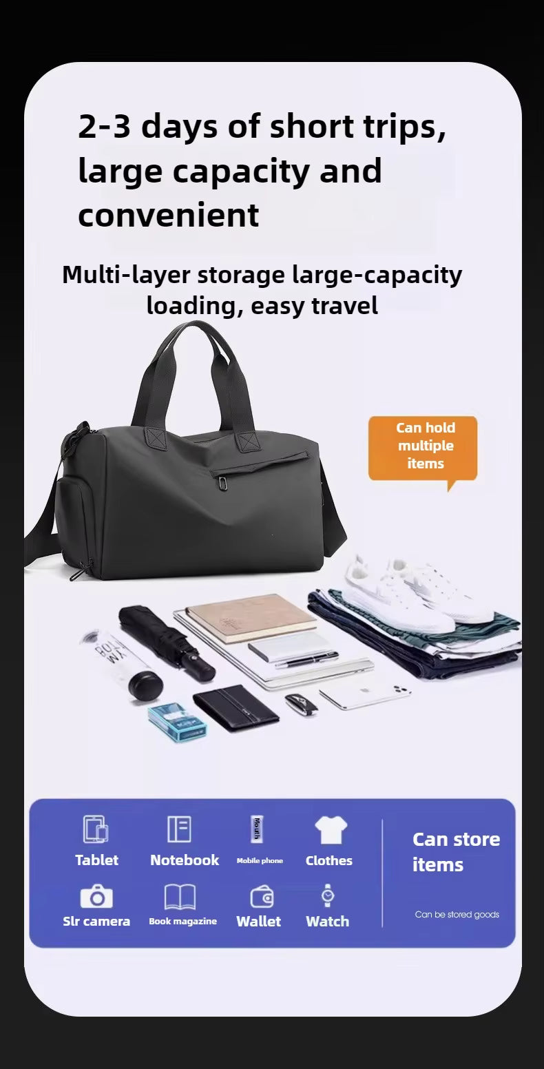 Sac de sport de voyage, sac à bandoulière avec séparation sèche et humide, Yoga Fitness sac à dos de voyage sac pour hommes et femmes avec bagages étanche, sac à main de sport