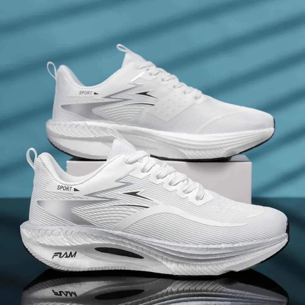 Chaussures de sport décontractées pour hommes et femmes, baskets respirantes légères en maille noire pour l'extérieur, chaussures de course athlétiques, chaussures de marche