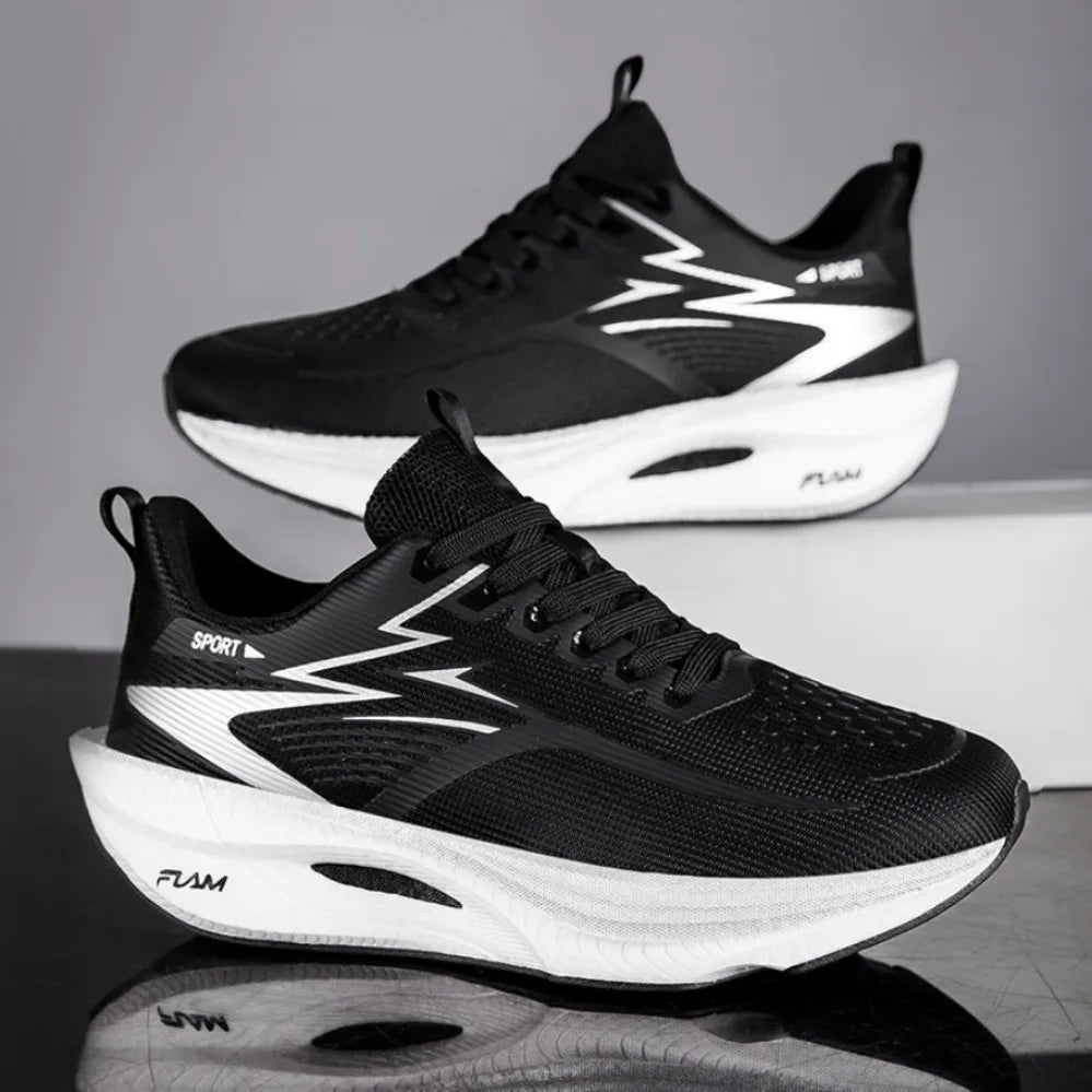Chaussures de sport décontractées pour hommes et femmes, baskets respirantes légères en maille noire pour l'extérieur, chaussures de course athlétiques, chaussures de marche