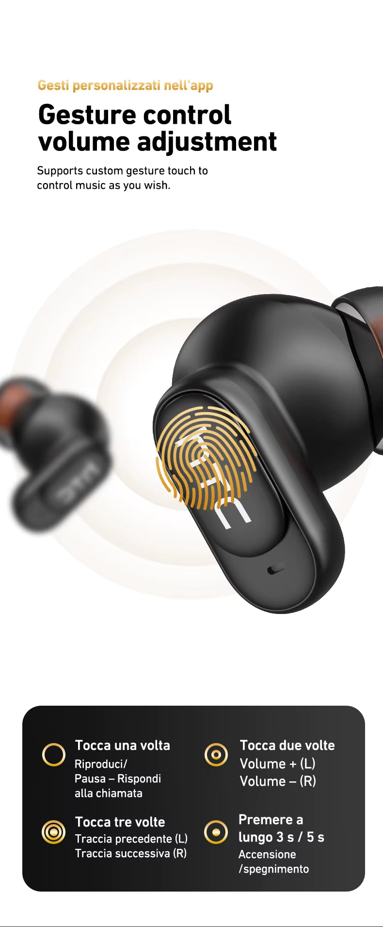 Écouteurs Bluetooth 6.0 TWS HTC NE79 avec traduction IA 135 langues, suppression du bruit ENC, son stéréo HiFi et écran LED