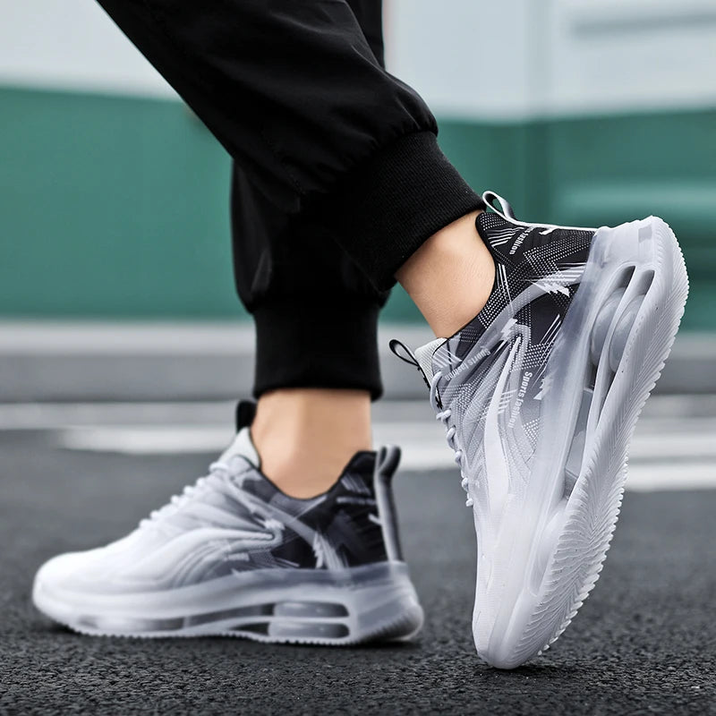 Chaussures de Sport à la mode pour hommes avec coussin d'air, confortables et antidérapantes, respirantes et absorbant les chocs, adaptées aux activités de plein air