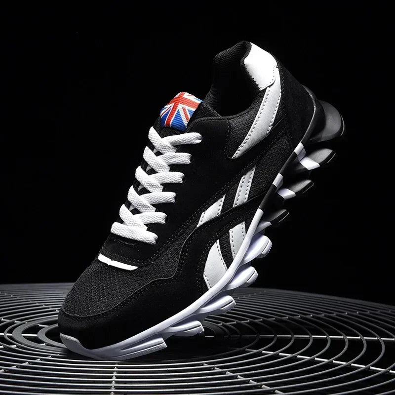 Chaussures de sport respirantes pour hommes, résistantes à l'usure, avec amorti et semelle épaisse, idéales pour la course en extérieur