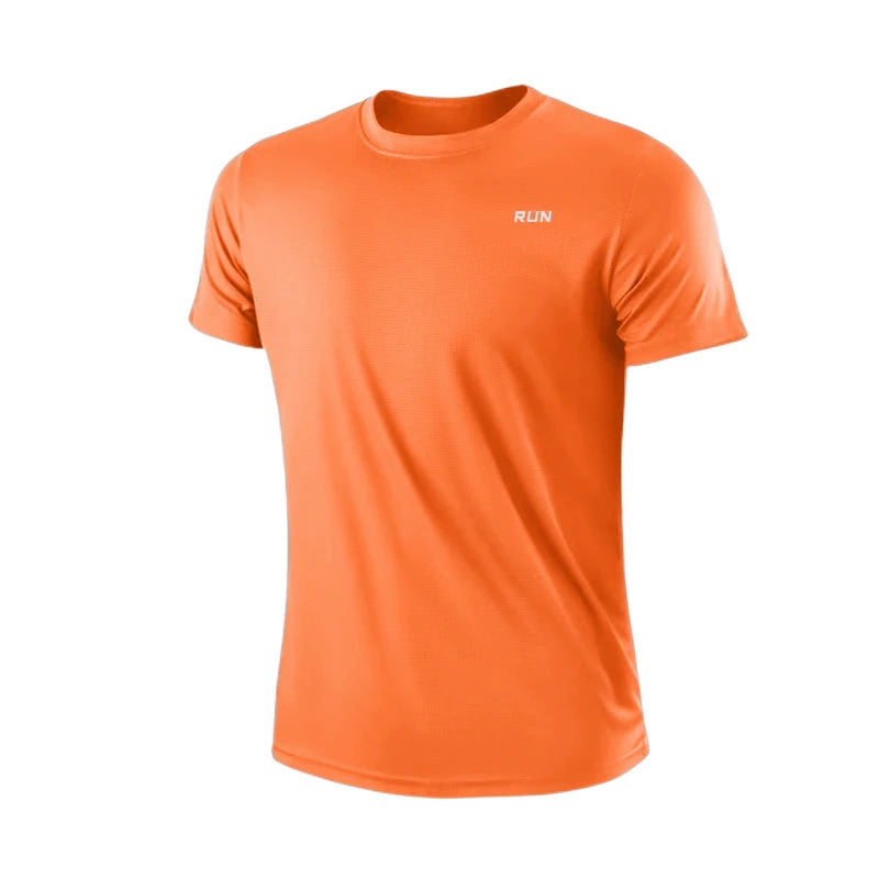 T-shirt à manches courtes pour homme, séchage rapide, évacuation de l'humidité, col rond, exercice d'entraînement, chemise de sport, gym