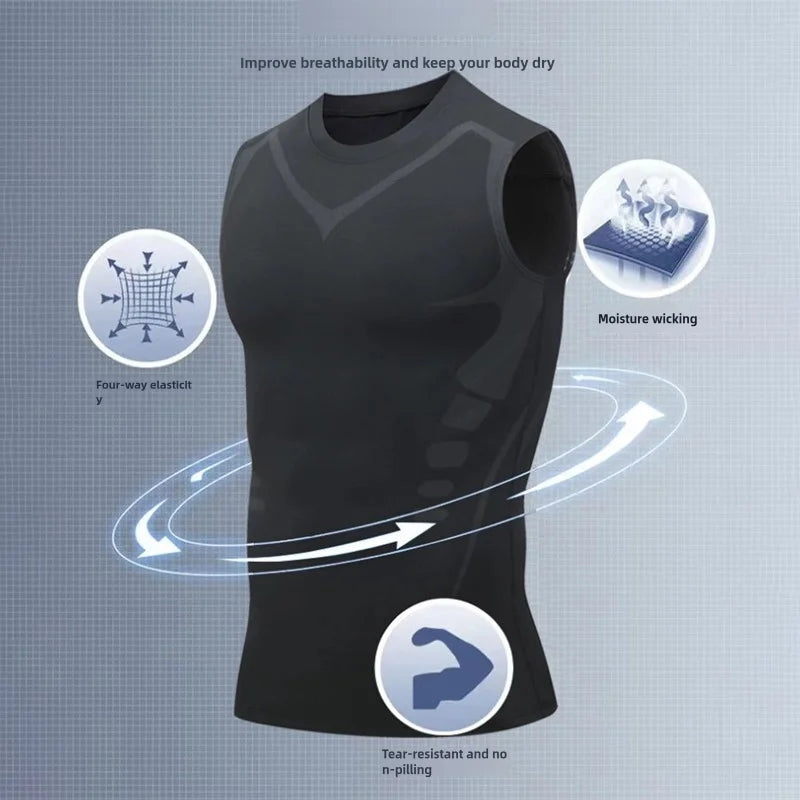 Débardeur de Compression pour hommes, chemise de gymnastique sans manches, vêtements de sport à séchage rapide, Fitness, musculation, haut d'entraînement musculaire