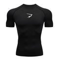 T-shirt à manches courtes Sport t-shirts Gym Fitness Hommes course Compression