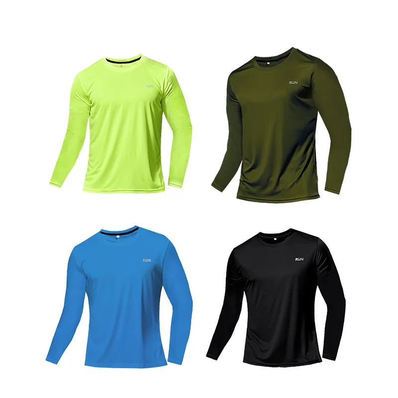 T-Shirt respirant à séchage rapide, hauts de sport, vêtements d'entraînement, T-Shirt à manches longues pour hommes, accessoires de course, de gymnastique, de Fitness
