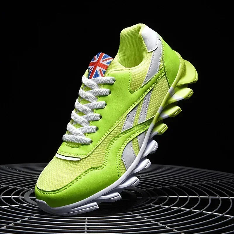 Chaussures de sport respirantes pour hommes, résistantes à l'usure, avec amorti et semelle épaisse, idéales pour la course en extérieur