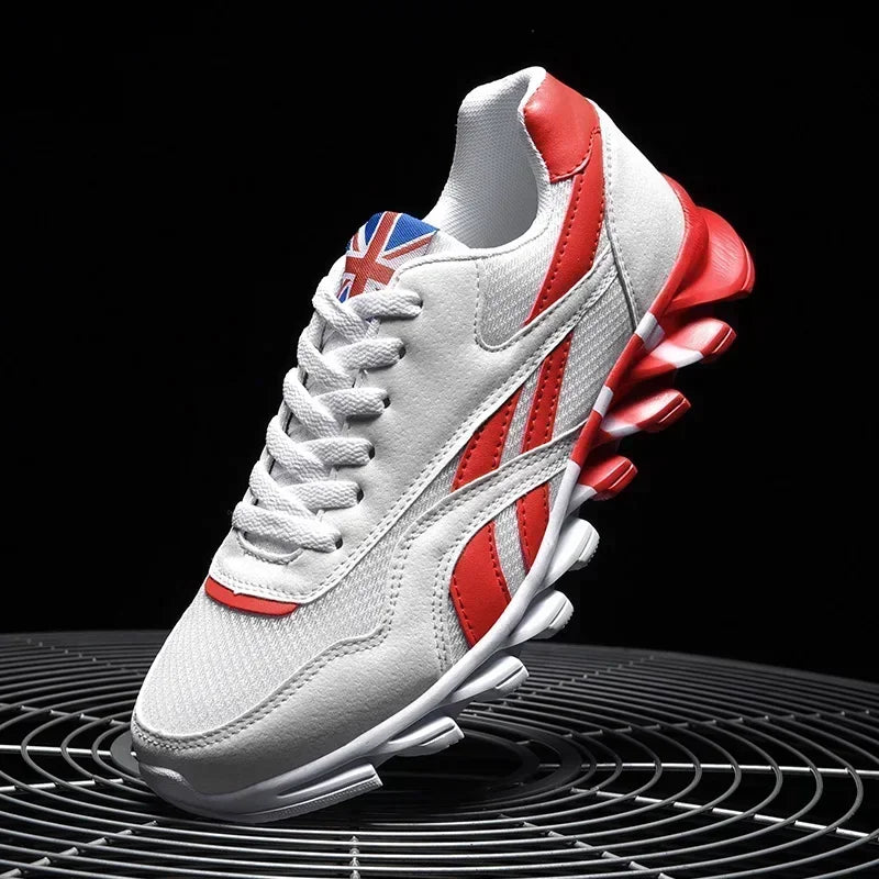 Chaussures de sport respirantes pour hommes, résistantes à l'usure, avec amorti et semelle épaisse, idéales pour la course en extérieur